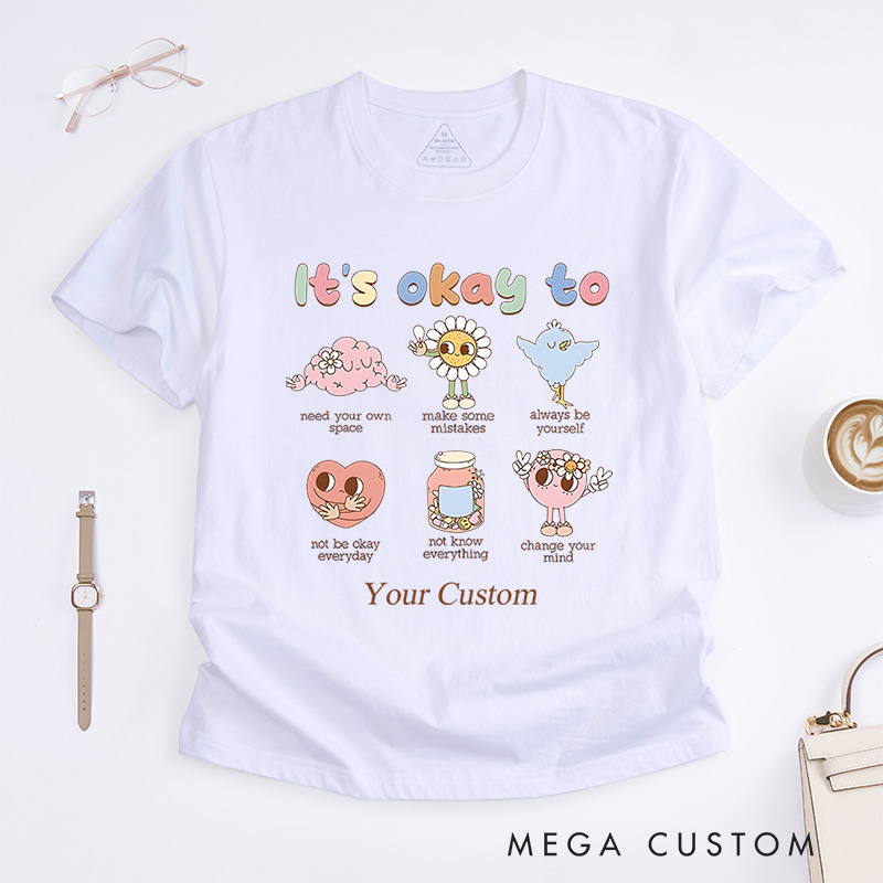 Personalized Its Okay To Feel Different Autism Awareness Support And Inclusion Advocacy T-Shirt  