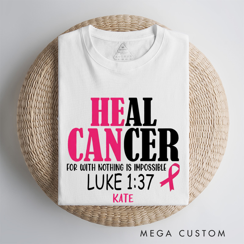Personalized Breast Cancer Awareness T-Shirt Wife Mom Fighter Cancer Gift