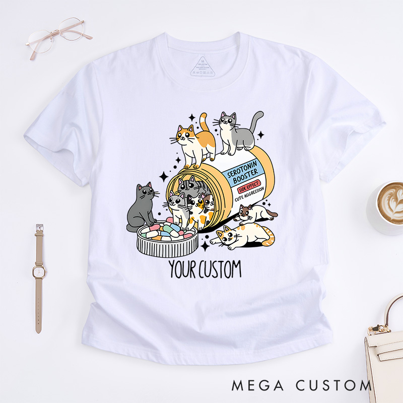 Personalized Antidepressant Cat Mental Health Matter T-Shirt Cat Lover Gift