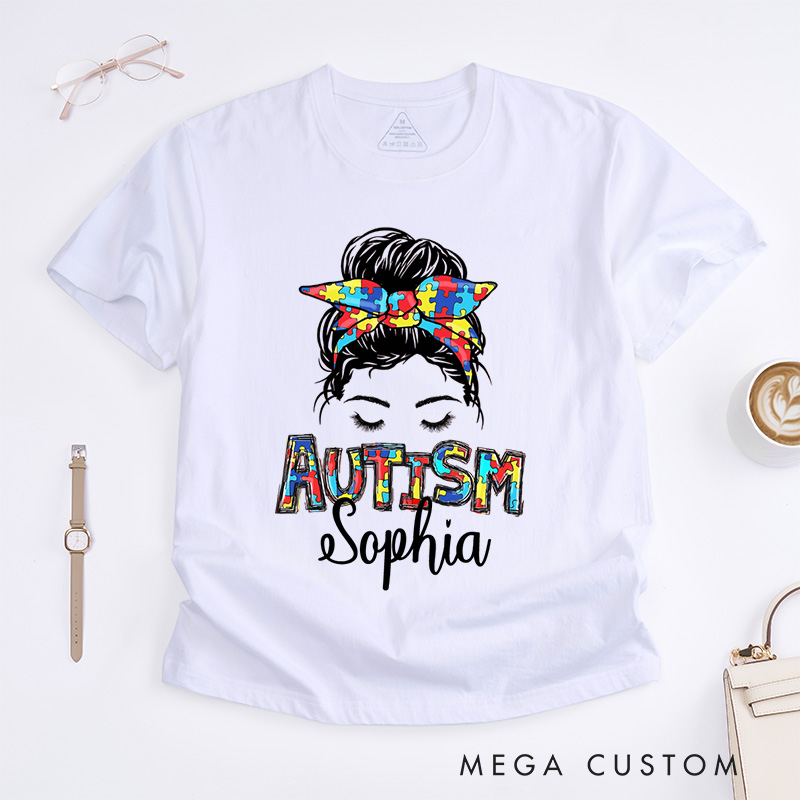 Personalized Autism Mom T-Shirt Autism Support Gift Uplifting Gift for Friend