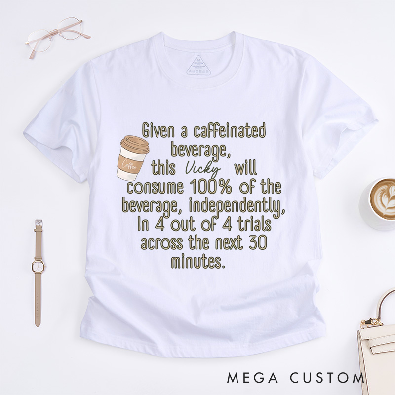 Personalized Coffee Lover T-Shirt Autism Gift Support Gift