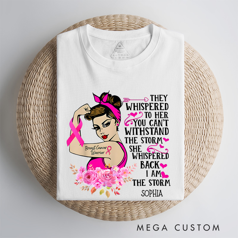 Personalized Breast Cancer Warrior Shirts Pink Power A Brave Declaration In October We Wear Pink Woman Day Tee