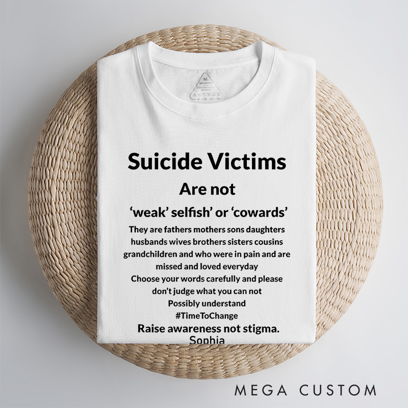Personalized Suicide Victims T-shirt Focus on Mental Health Suicide Prevention Awareness Gift