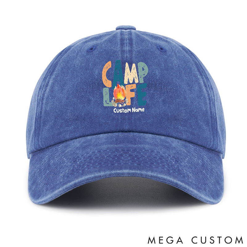 Personalized Camping Mountain Hat Family Camp Hat Adventure Washed Cap Gifts for Outdoor 
