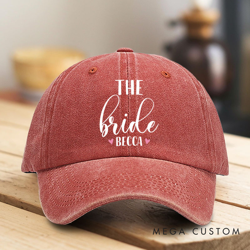 Personalized The Bride Washed Cotton Baseball Cap Bridesmaid The Party Hat Bachelorette Party Gift