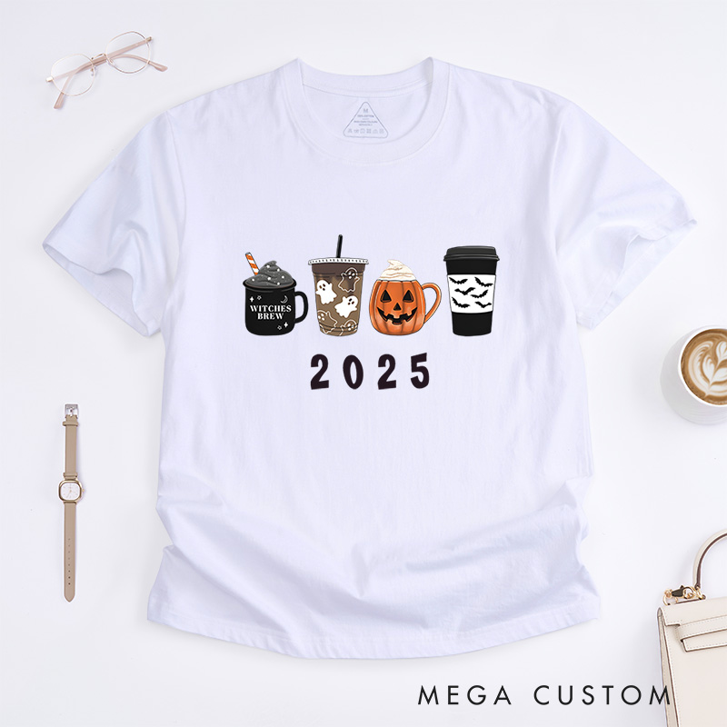 Personalized Halloween Drinks T-Shirt Perfect for Celebrating the Season with Playful Charm T-Shirt