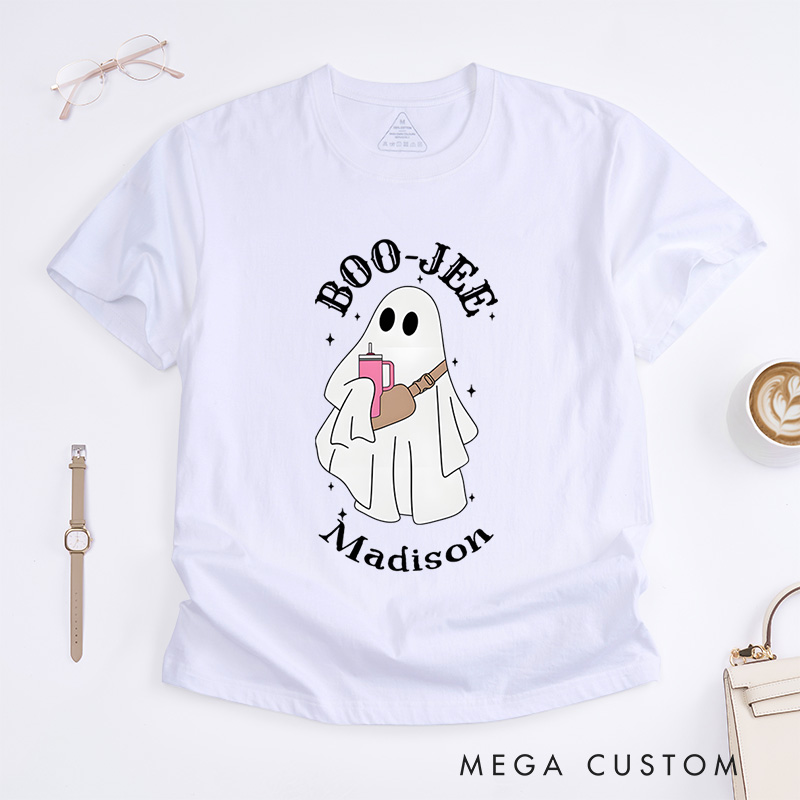 Personalized Boo Jee Halloween T-Shirt Perfect for Stylish and Fun Seasonal Celebrations T-Shirt