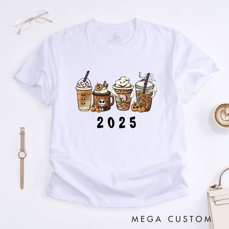 Personalized Halloween Drinks Collection T-Shirt Perfect for Fun and Whimsical Seasonal Outfits T-Shirt