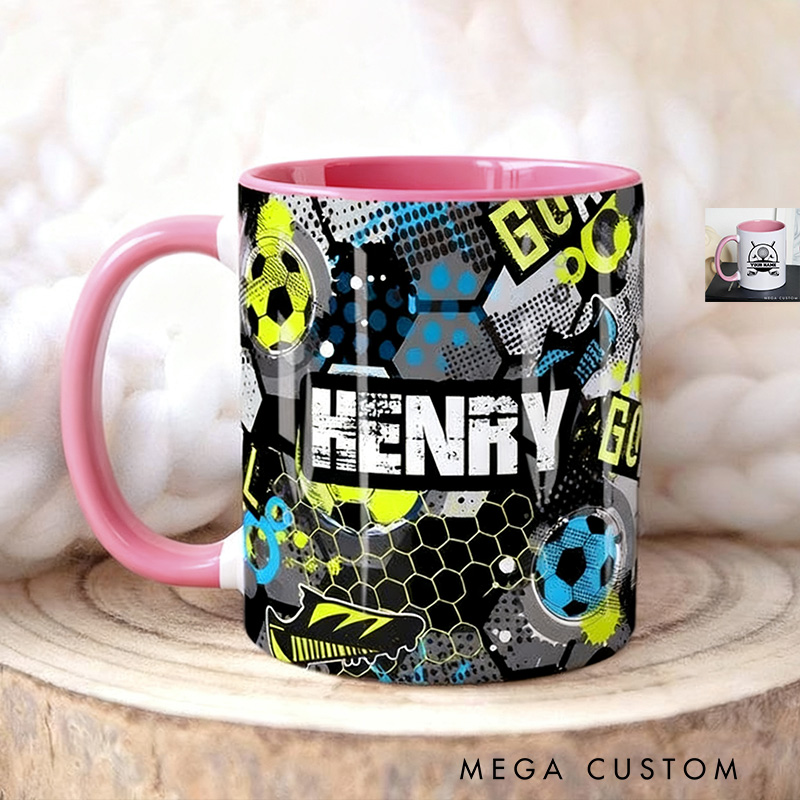 Personalized Soccer Boy Mug, Name Can Be Customized, A Gift for Soccer Fans