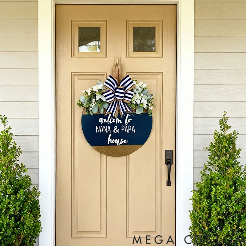 Personilzed Front Door Decor Welcome to Home Sign for Family