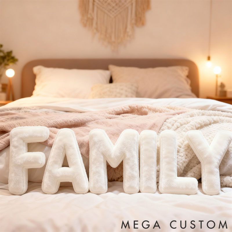 Personalized Graphic 3D Print Pillows Letter Shape Pillows Decor Christmas Gifts for Family