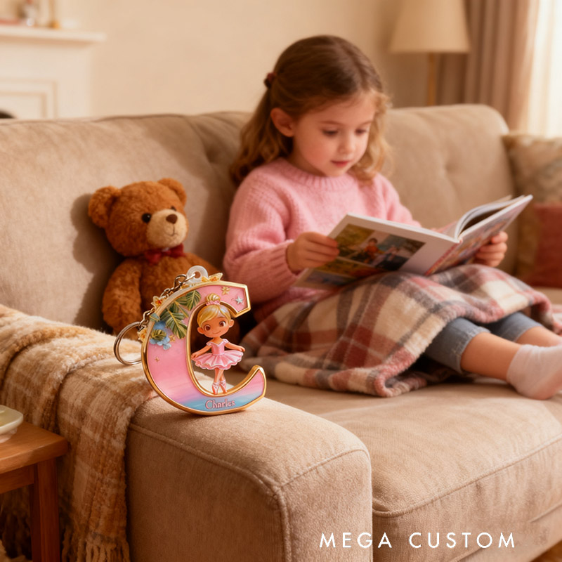 Personalized Ballet Dancer Acrylic Keychain with Your Own Name Hair Color Gift for Girls for Dance Lovers for Birthday Christmas Holiday Unique Presents