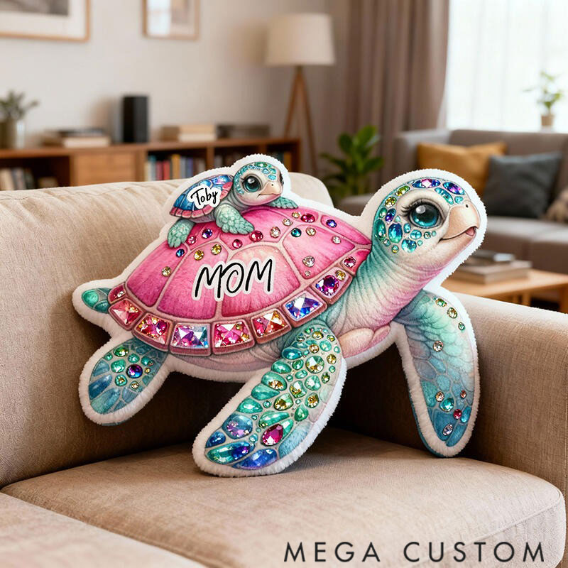 Personalized Graphic 3D Print Pillows Pillow, Custom Tortoise Pillow with Name for Family