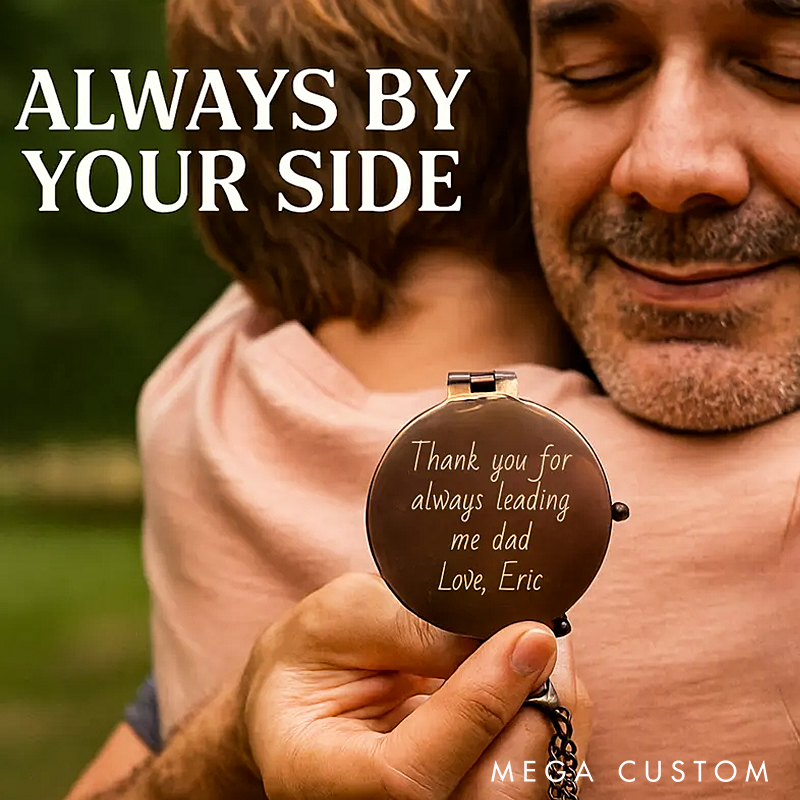 Personalized Engraved Compass Gift Custom Working Antique Brass Pocket Compass Vintage Christmas Gifts