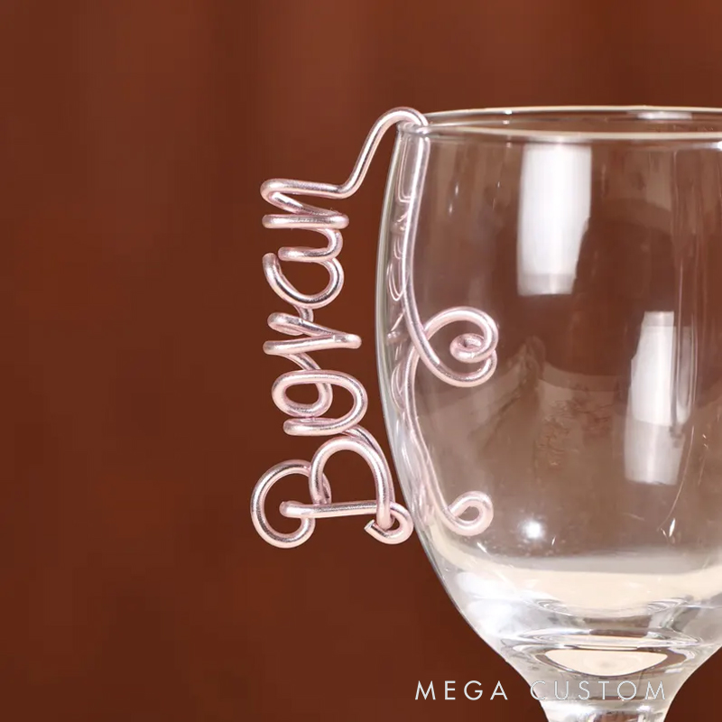 Personalized Name Wine Glass Decorations, Custom Wedding Seating Card Settings, Wine Tour Gifts, Party Champagne Glass Labels,Decoration