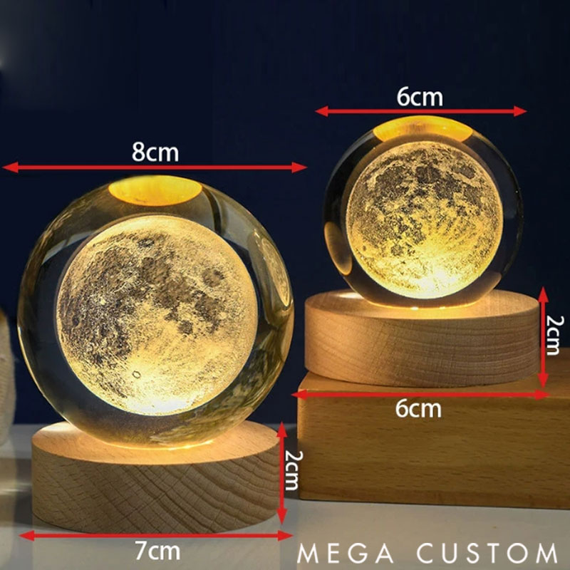 Personalized Crystal Ball Night Light, Custom Photo Family 