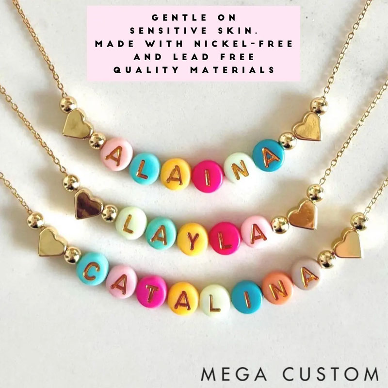 Personalized Bracelets and Necklaces with Custom Names - Valentine's Day and Christmas Gifts for Daughters