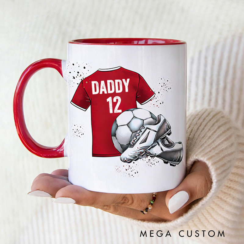 Personalized Soccer Jersey Design Mug with Custom Name and Number for Athletes and Fans