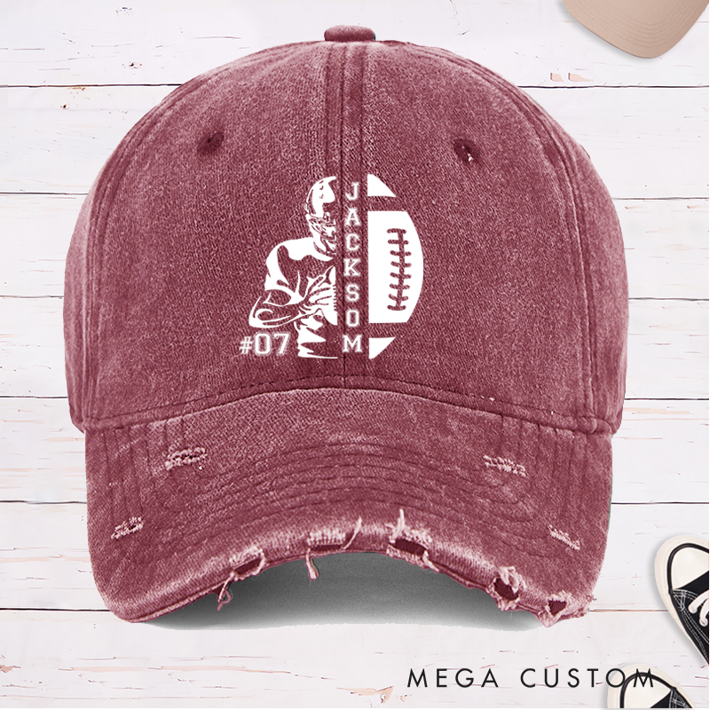 Personalized American Football Cap with Custom Name and Number for Game Day