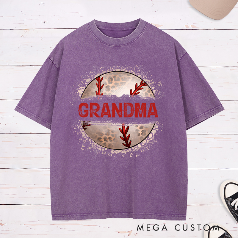 Personalized Athletic Washed T-Shirt with Unique Baseball and Custom Name Design  