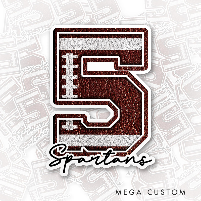 Personalized America Football and Rugby Sticker with Custom Name and Number for Fans