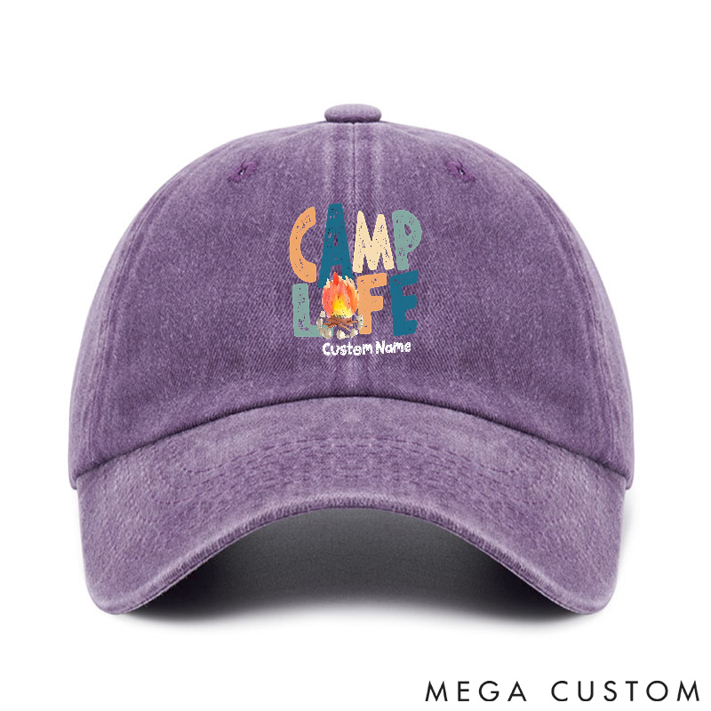 Personalized Camping Mountain Hat Family Camp Hat Adventure Washed Cap Gifts for Outdoor 