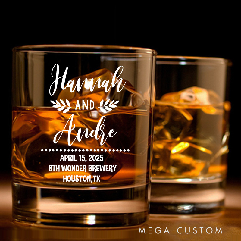 Personalized His and Hers Housewarming Whiskey Tumblers New Home Gift Custom Engraved Whiskey Glass Wedding Couple First Home Gift for Homeowner