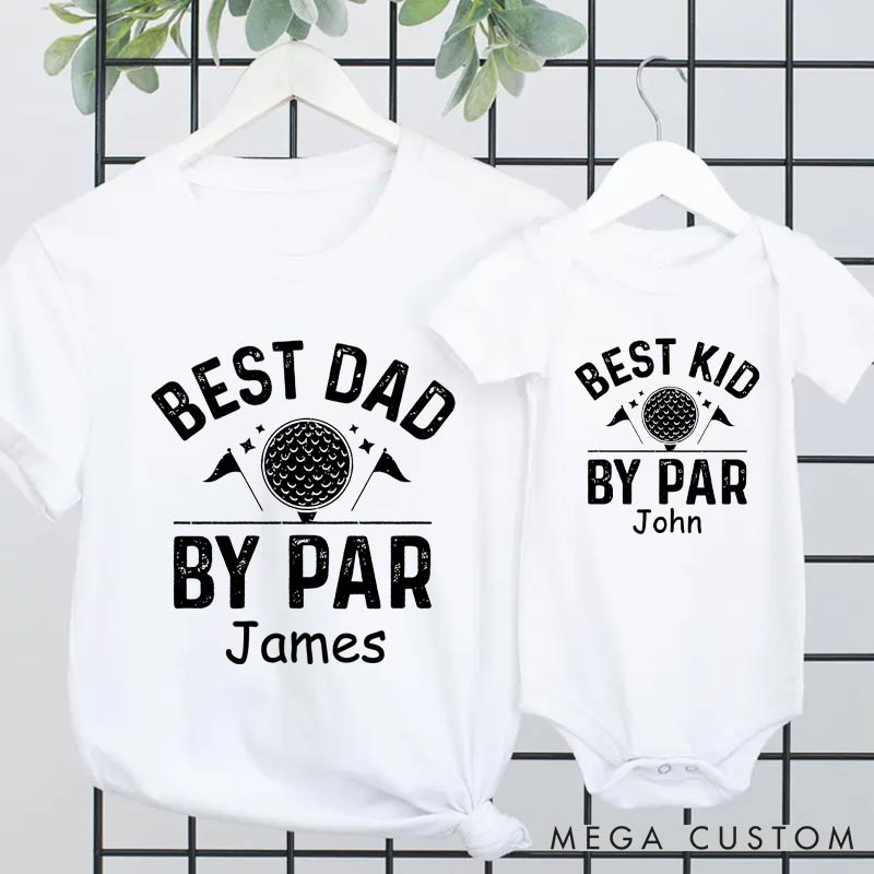Personalized Best Dad Golf By Par & Best Kid Golf By Par Matching Outfit