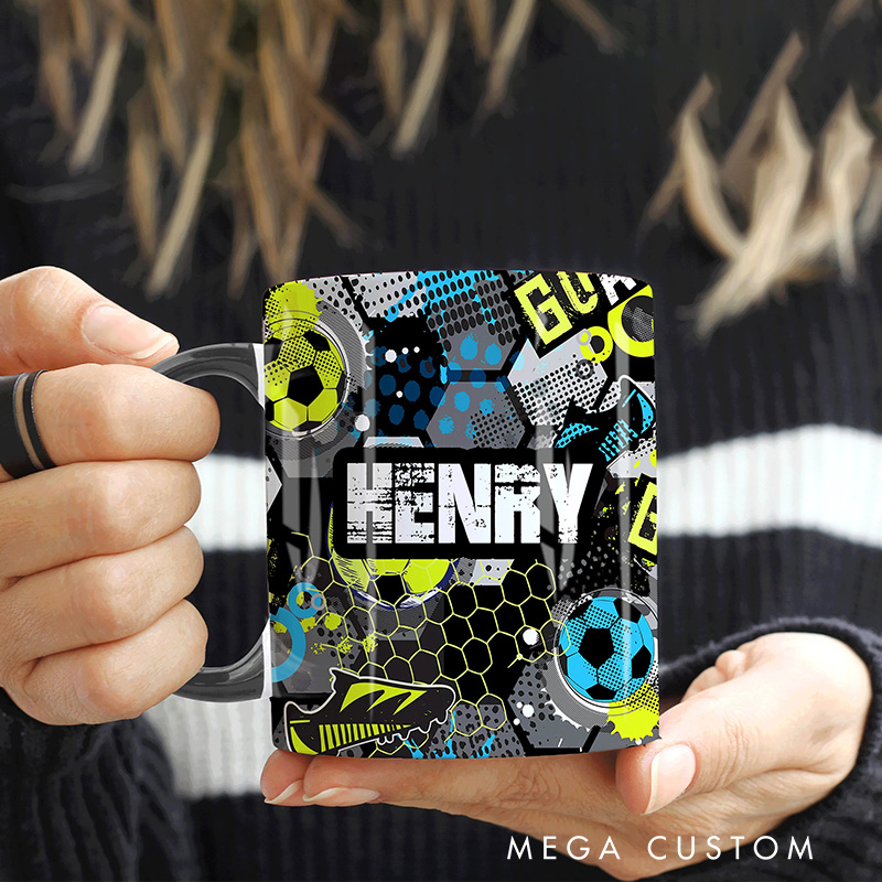 Personalized Soccer Boy Mug, Name Can Be Customized, A Gift for Soccer Fans