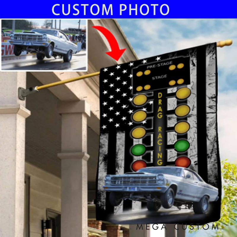 Personalized Drg Racing Flag Custom Photo Flag Unique Decoration Flag for Racer and Racing Lovers