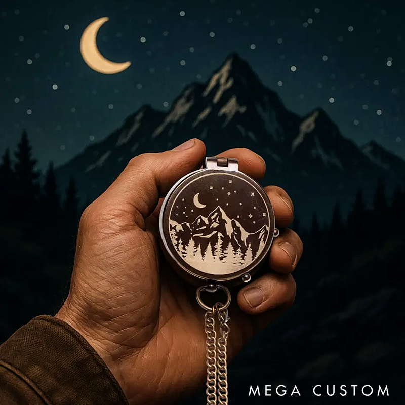 Personalized Engraved Compass Gift Custom Working Antique Brass Pocket Compass Vintage Christmas Gifts