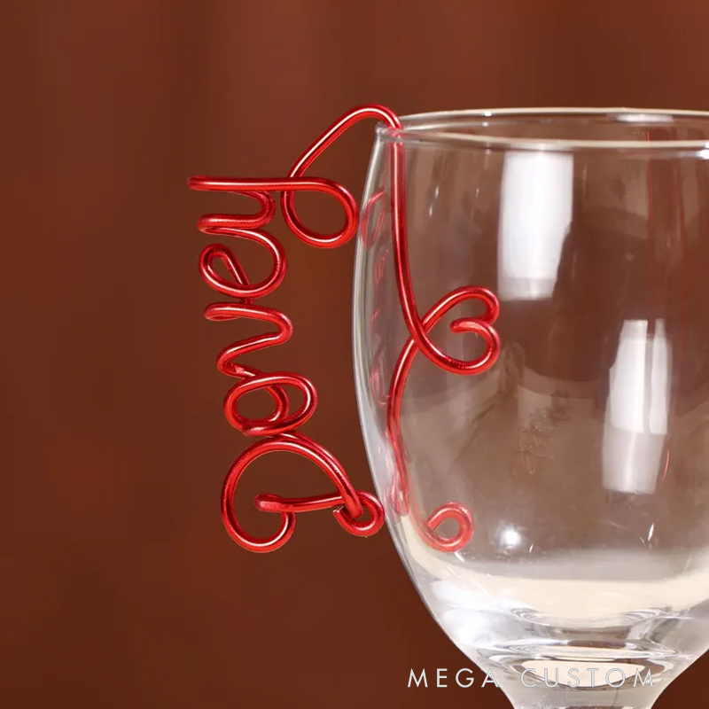 Personalized Name Wine Glass Decorations, Custom Wedding Seating Card Settings, Wine Tour Gifts, Party Champagne Glass Labels,Decoration