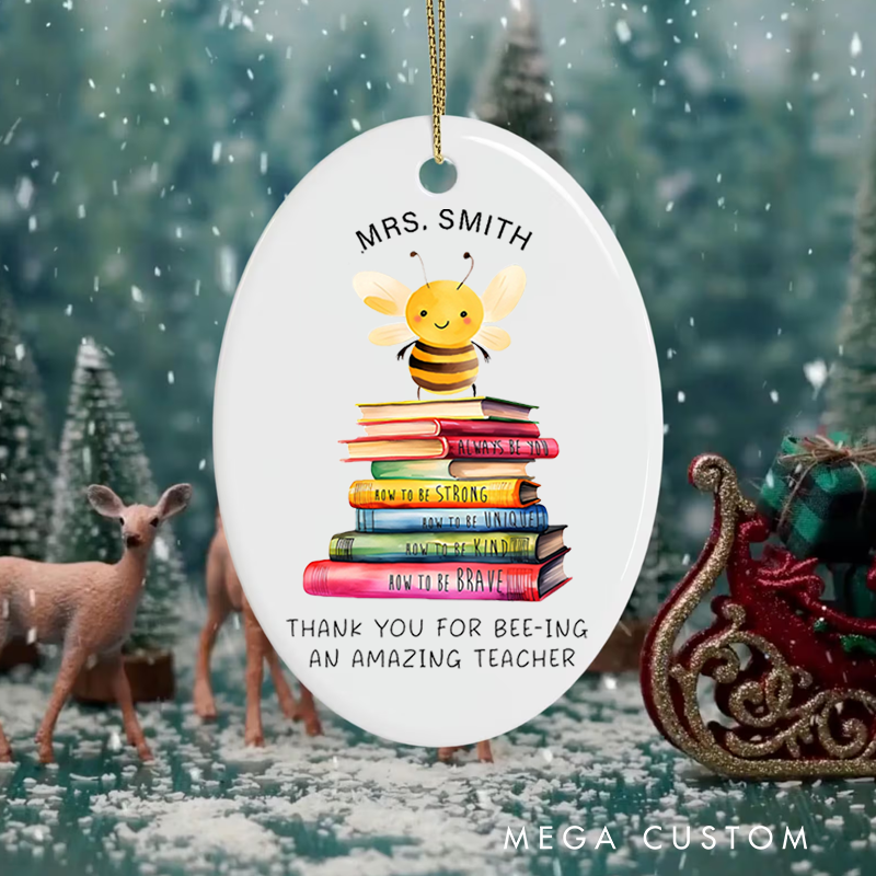 Personalized Teacher Christmas Ornament Thank You for Being an Amazing Teacher Appreciation Ornament Gift