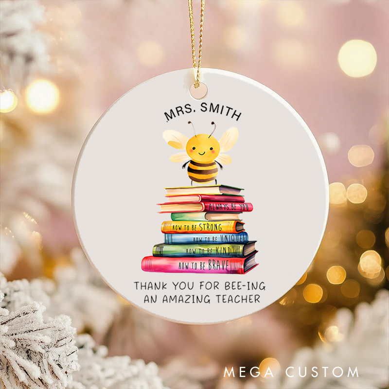 Personalized Teacher Christmas Ornament Thank You for Being an Amazing Teacher Appreciation Ornament Gift
