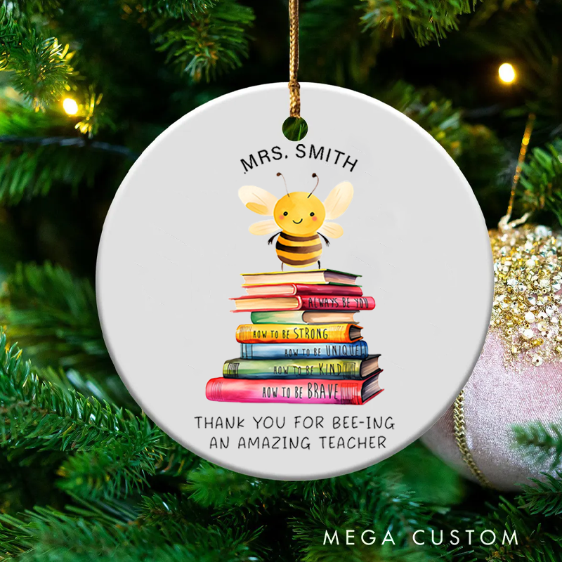 Personalized Teacher Christmas Ornament Thank You for Being an Amazing Teacher Appreciation Ornament Gift