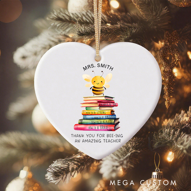 Personalized Teacher Christmas Ornament Thank You for Being an Amazing Teacher Appreciation Ornament Gift