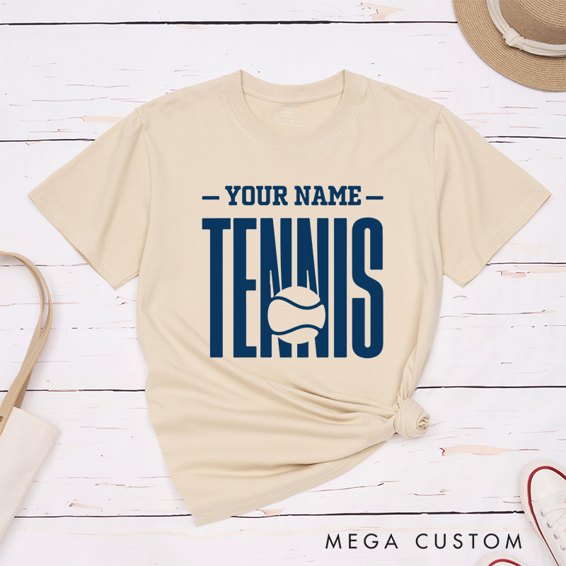 Personalized Tennis T-Shirt with Customizable Name
