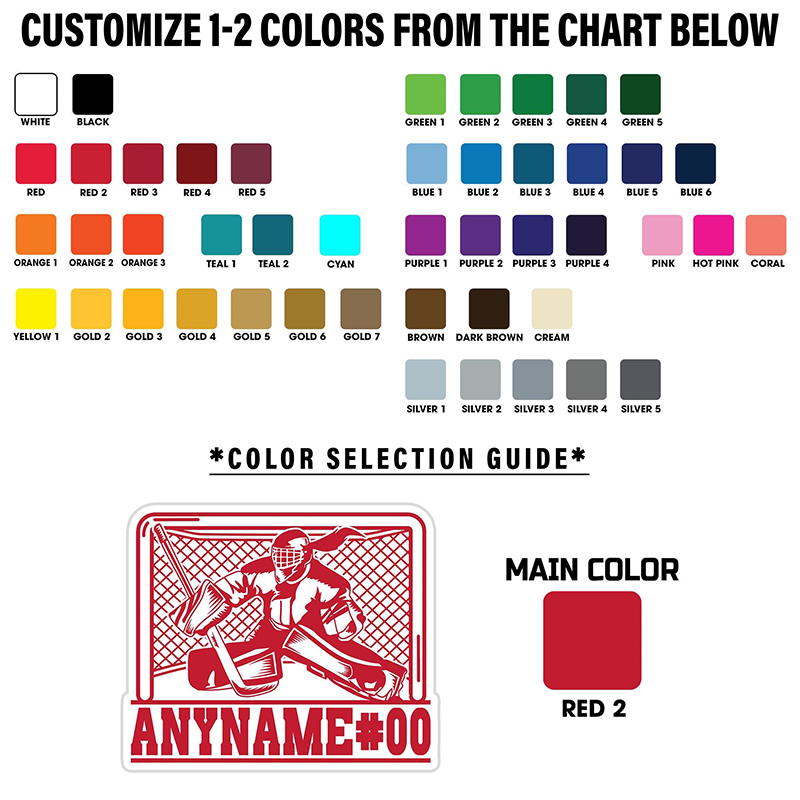 Personalized Hockey Goalie Sticker with Custom Name and Number