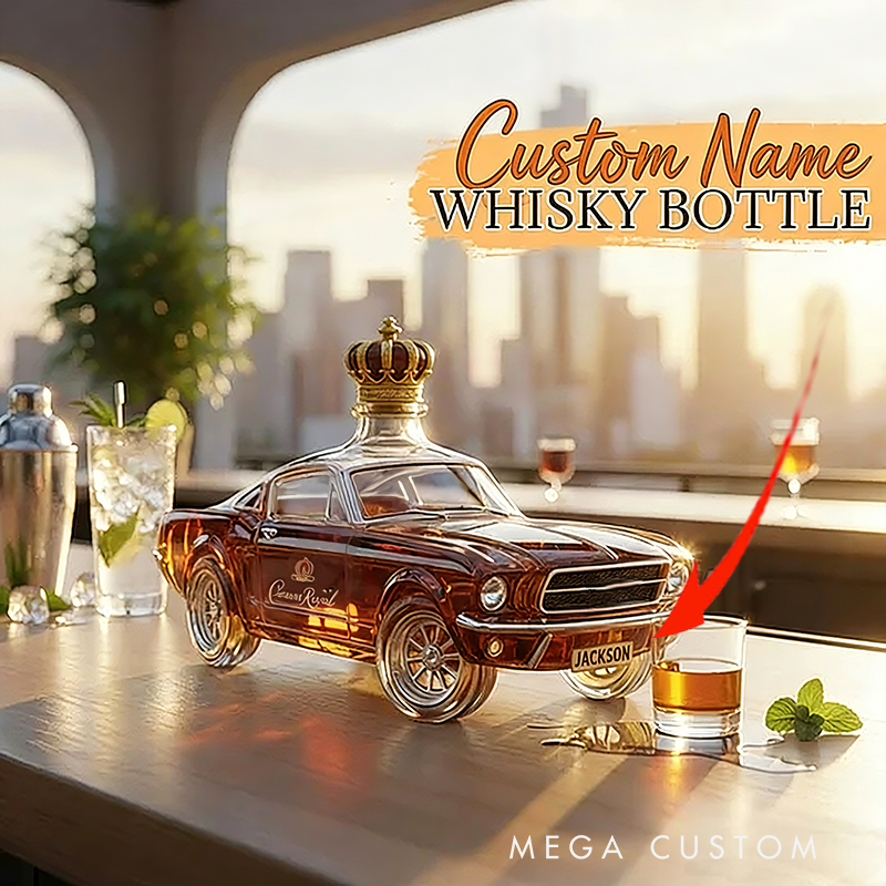 Personalized Car Shaped Whiskey Bottle Custom Name Gifts