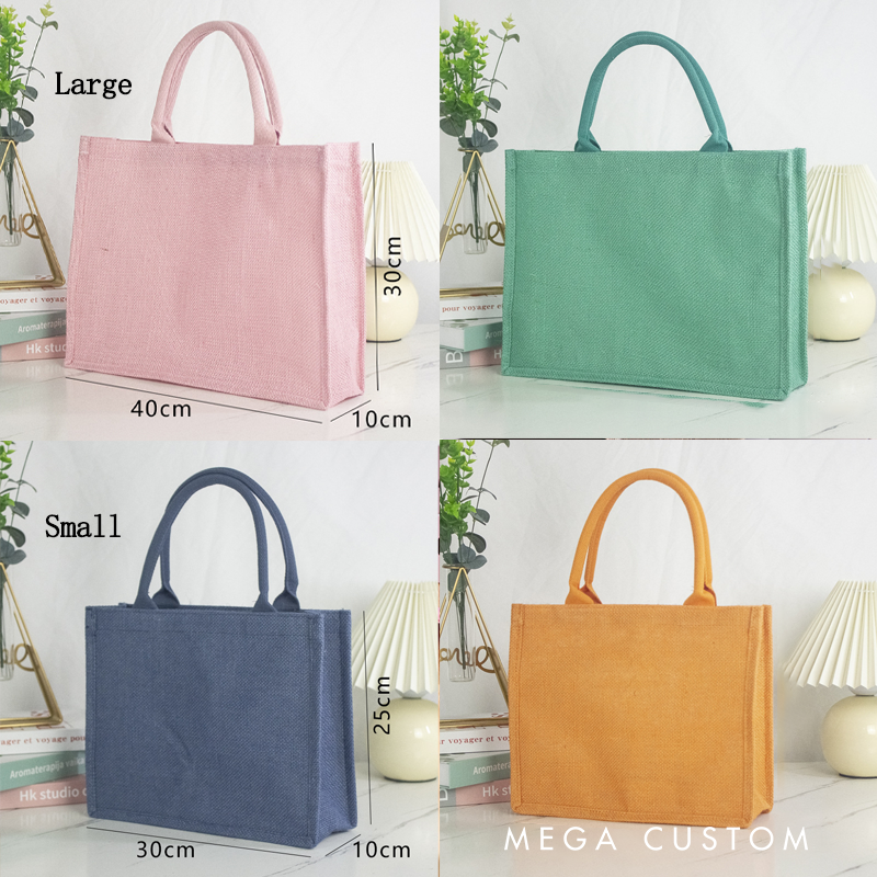 Personalized Office Squad Burlap Tote Bag with Bold Black Text and Custom Name Perfect Gift for Coworkers or Friends