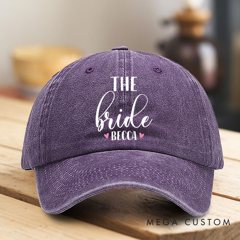 Personalized The Bride Washed Cotton Baseball Cap Bridesmaid The Party Hat Bachelorette Party Gift