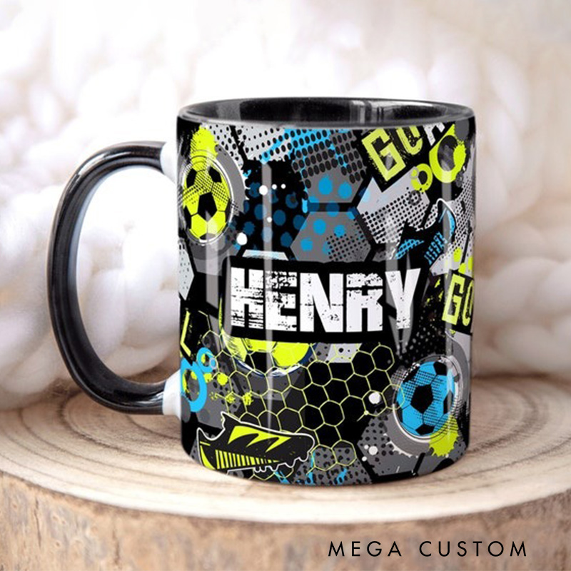 Personalized Soccer Boy Mug, Name Can Be Customized, A Gift for Soccer Fans
