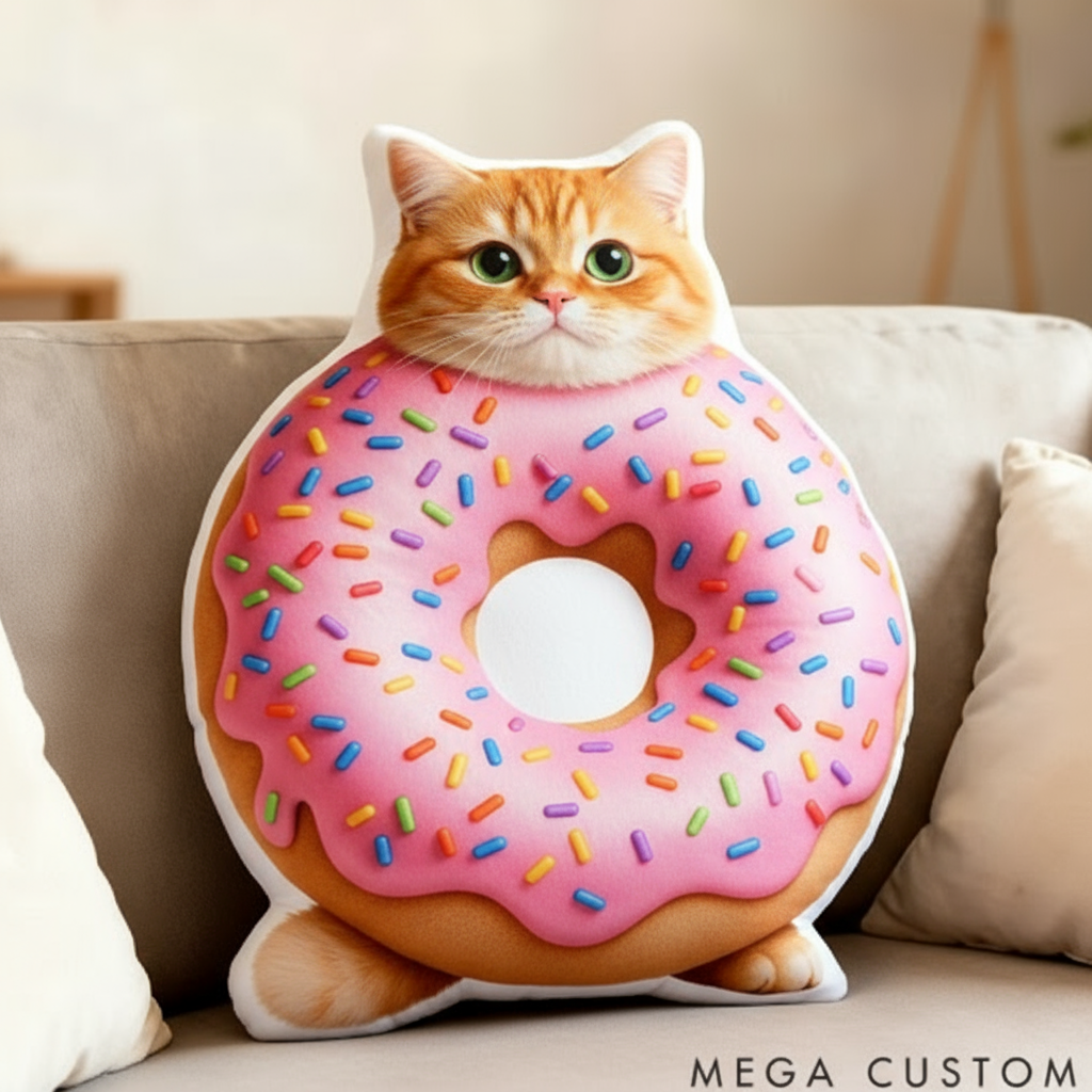 Personalized Pet Lover Food and Custom Photo Cute Pillow