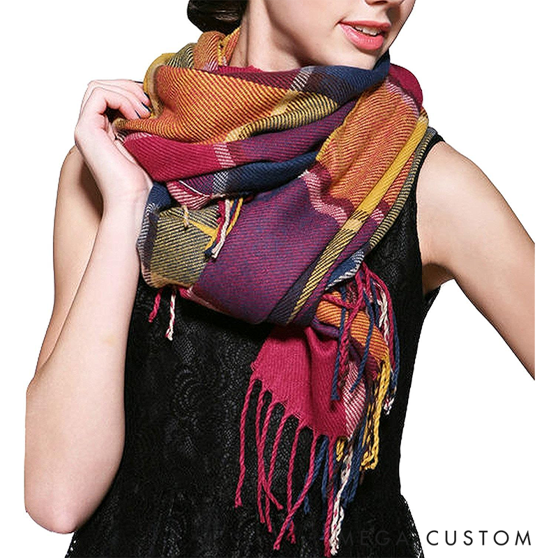 Personalised Name Embroidered Scarf for Men Custom Monogram Scarf Winter Long Scarves Gifts for Boyfriend Dad Husband