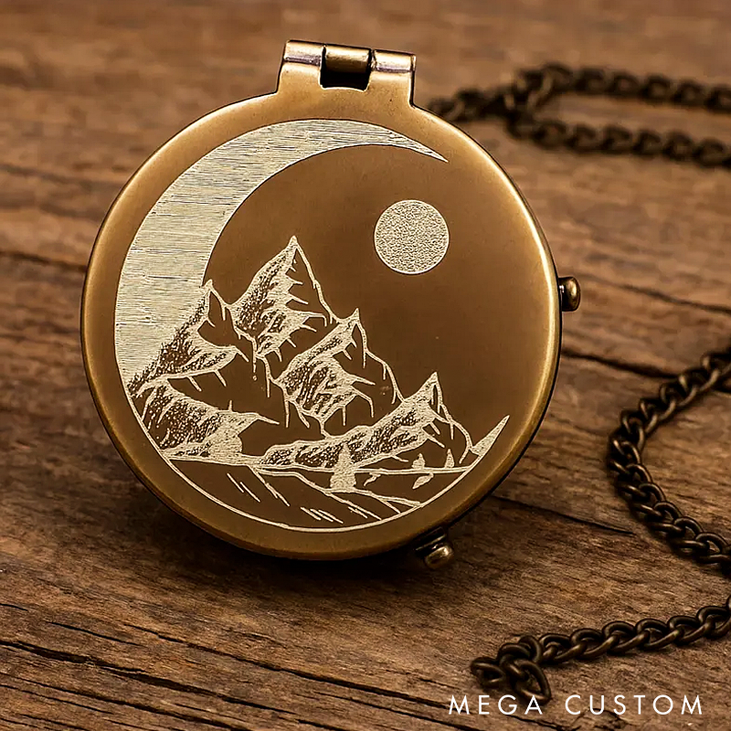 Personalized Engraved Compass Gift Custom Working Antique Brass Pocket Compass Vintage Christmas Gifts