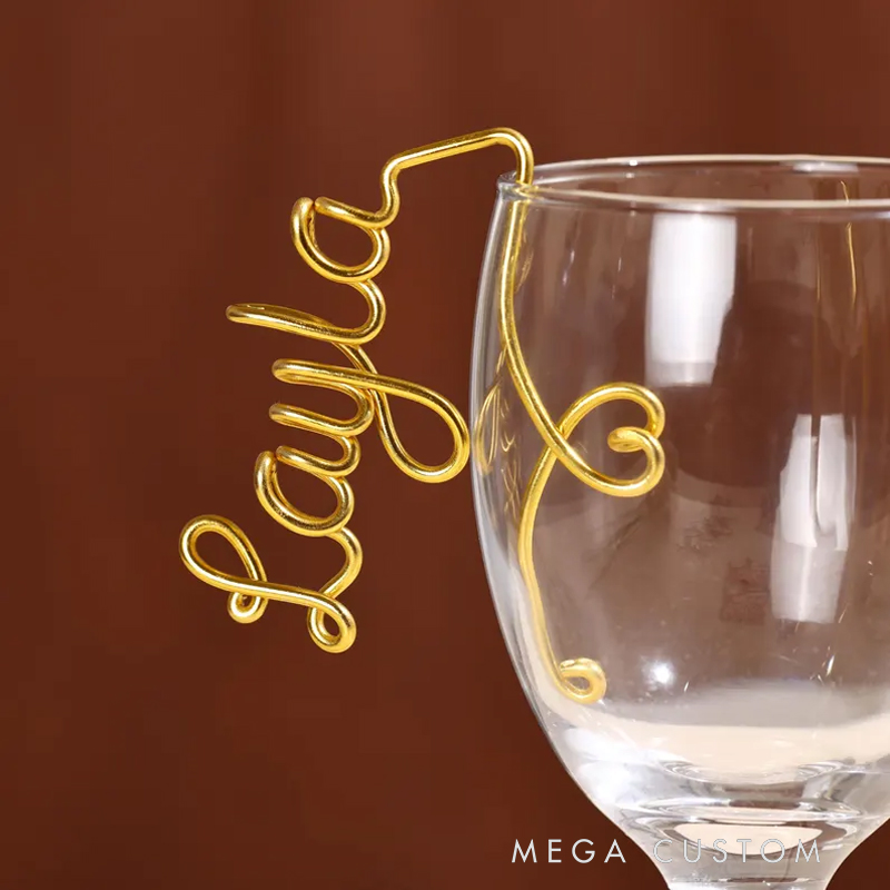 Personalized Name Wine Glass Decorations, Custom Wedding Seating Card Settings, Wine Tour Gifts, Party Champagne Glass Labels,Decoration