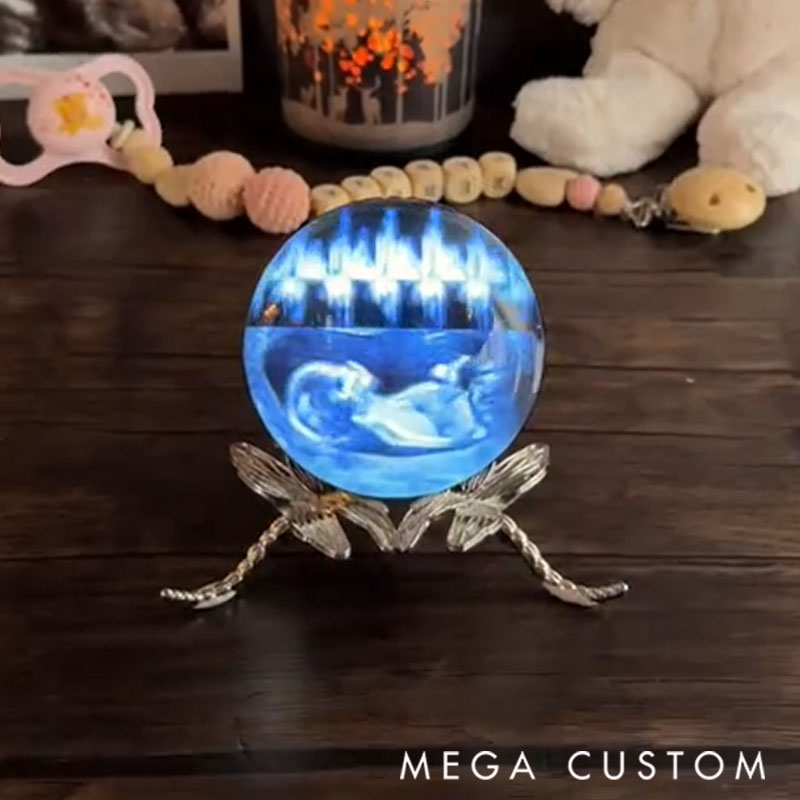 Personalized Video Crystal Ball Ultrasound Video Gift for Mom