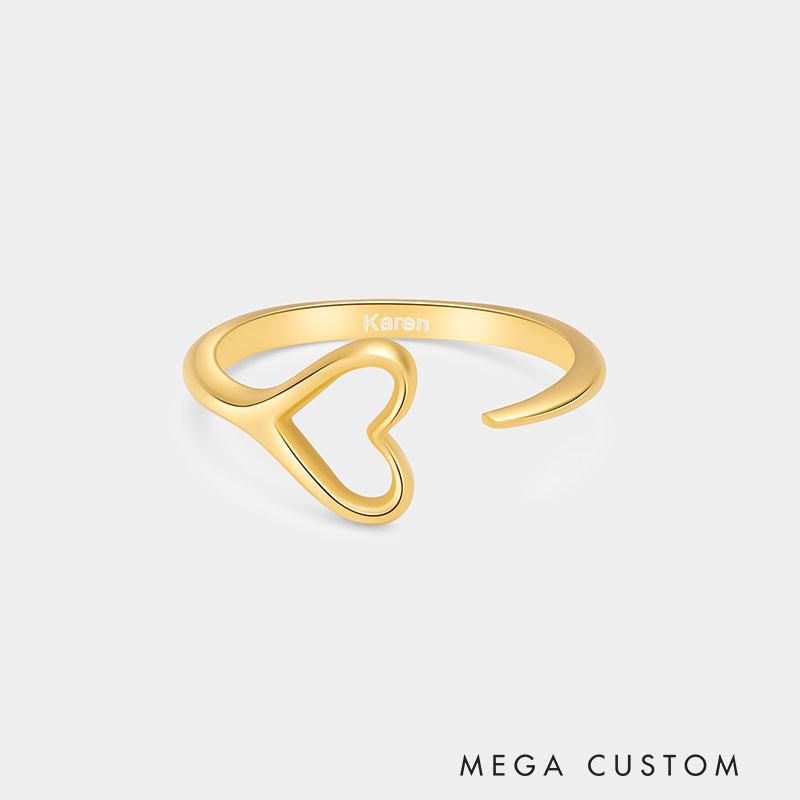 Personalized Hollow Heart-Shaped Open Ring A Gift for Your Beloved 925 Sterling Silver Necklace