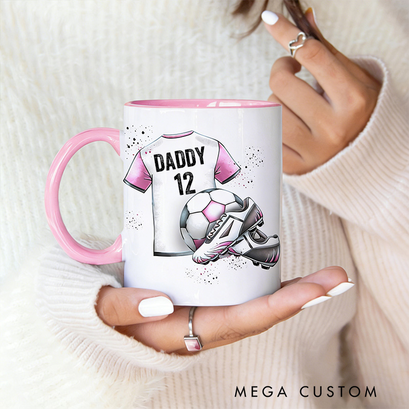 Personalized Soccer Jersey Design Mug with Custom Name and Number for Athletes and Fans