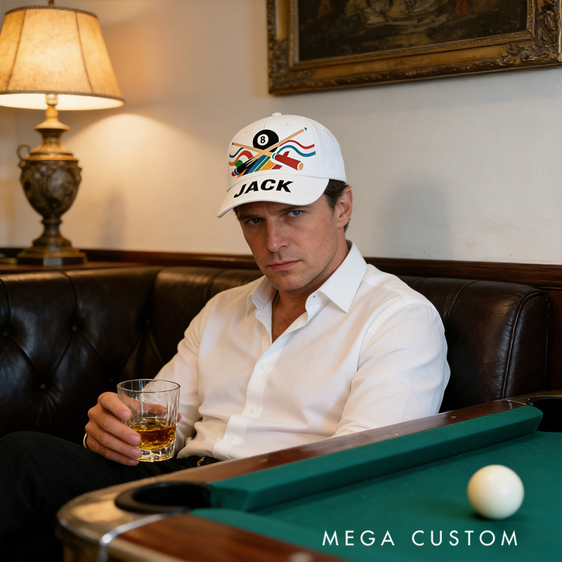Personalized Billiards Cap with Custom Name and Vibrant Design